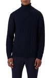 Bugatchi Cabled Turtleneck In Navy