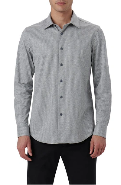 Bugatchi James Ooohcotton® Dot Button-up Shirt In Cement