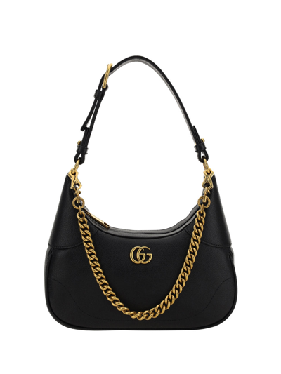 Gucci Cosmogonie Leather Shoulder Bag In Black