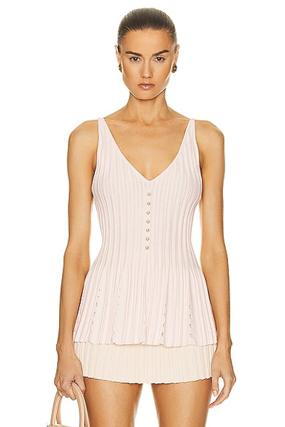 Pre-owned Chanel Coco Button Tank Top In Pink