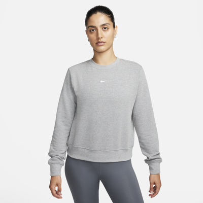 Nike Women's Dri-fit One Crew-neck French Terry Sweatshirt In Grau