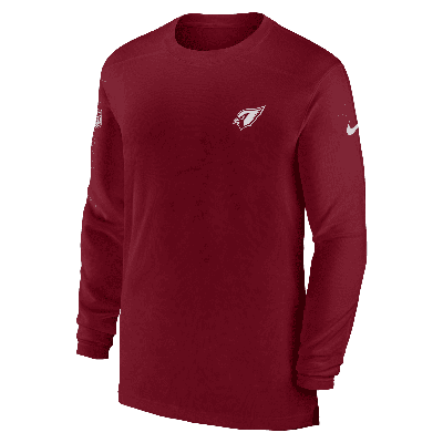 Nike Men's Dri-fit Sideline Coach (nfl Arizona Cardinals) Long-sleeve Top In Red