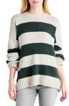 Splendid Ivy Stripe Crewneck Sweater In Balsam Stripe