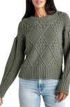 Splendid Leonie Cotton Blend Bobble Sweater In V Olv Brn