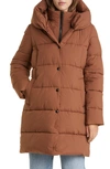 Sam Edelman Women's Oversized-collar Hooded Puffer Coat In Brown