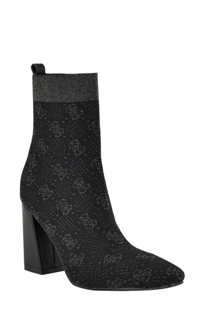 Guess Yonel Monogram Sock Bootie In Black 1