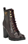 Guess Neadyn Lace-up Bootie In Red