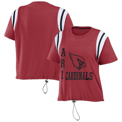 Wear By Erin Andrews Cardinal Arizona Cardinals Cinched Colorblock T-shirt