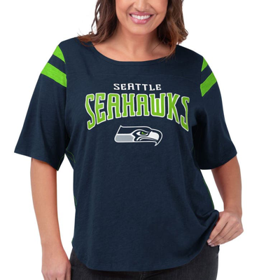 G-iii 4her By Carl Banks Navy Seattle Seahawks Plus Size Linebacker T-shirt