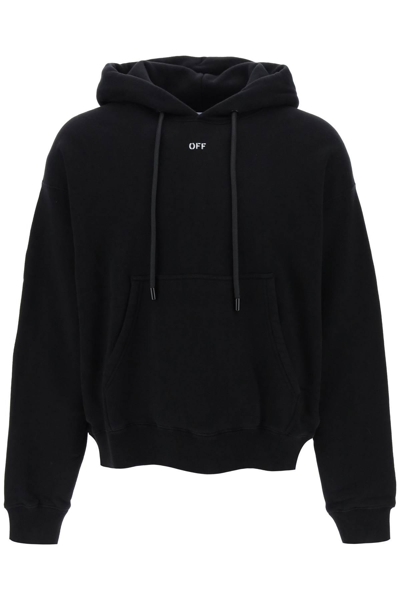 Off-white Off White Womans Black Cotton Hoodie With Logo In Multi-colored