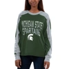 Shop G-iii 4her By Carl Banks Green/gray Michigan State Spartans Smash Oversized Long Sleeve T-shirt