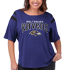 G-iii 4her By Carl Banks Purple Baltimore Ravens Plus Size Linebacker T-shirt In Purple