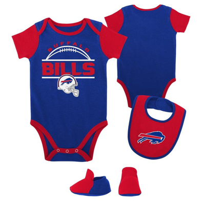 Outerstuff Babies' Newborn & Infant Royal/red Buffalo Bills Home Field Advantage Three-piece Bodysuit, Bib & Booties Se