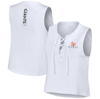 Wear By Erin Andrews White San Francisco Giants Lace-up Tank Top In White