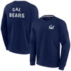 FANATICS SIGNATURE UNISEX FANATICS SIGNATURE NAVY CAL BEARS SUPER SOFT PULLOVER CREW SWEATSHIRT