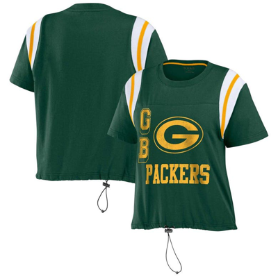 Wear By Erin Andrews Green Green Bay Packers Cinched Colorblock T-shirt