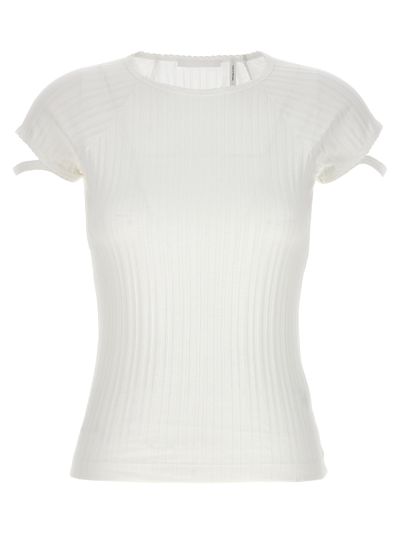 Helmut Lang Ribbed T-shirt In White