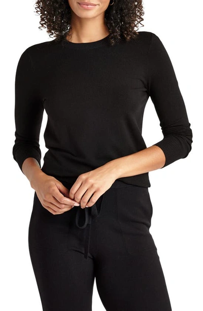 Splendid Jeanne Crewneck Sweater In Black