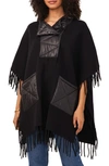 VINCE CAMUTO HOODIE CAPE WITH FRINGE