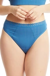 Hanky Panky Mellowluxe™ Low Rise Thong In Blue