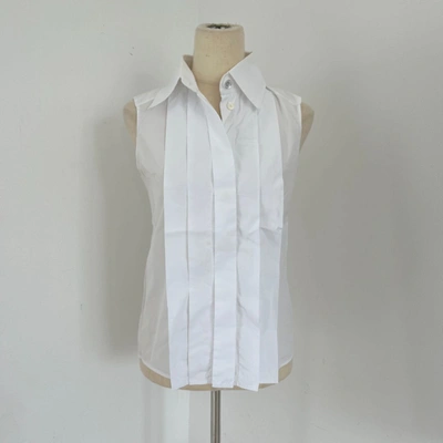 Pre-owned Chanel Pleated Sleeveless Blouse