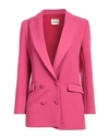 Dixie Woman Blazer Fuchsia Size M Polyester, Elastane In Pink