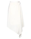 Ann Demeulemeester Woman Midi Skirt Cream Size 6 Virgin Wool In White