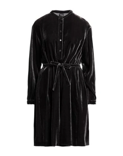 ASPESI ASPESI WOMAN MINI DRESS CHARCOAL SIZE 4 VISCOSE, SILK
