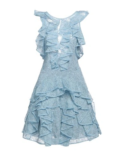 Ermanno Scervino Woman Mini Dress Light Blue Size 4 Silk, Polyamide