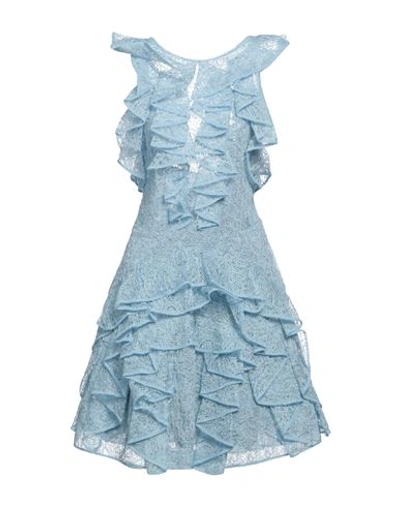 Ermanno Scervino Woman Mini Dress Light Blue Size 6 Silk, Polyamide