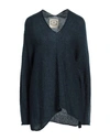Pink Memories Woman Sweater Navy Blue Size 6 Acrylic, Mohair Wool, Polyamide, Wool In Navy Blue