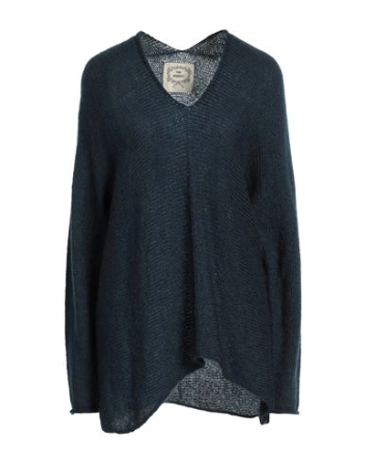 Pink Memories Woman Sweater Navy Blue Size 6 Acrylic, Mohair Wool, Polyamide, Wool