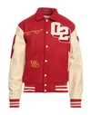 02settantacinque Man Jacket Red Size Xxl Wool