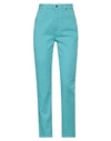 Alberta Ferretti Woman Jeans Turquoise Size 6 Cotton, Elastane In Blue