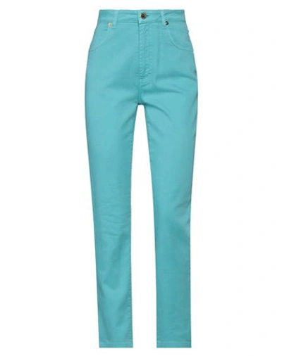 Alberta Ferretti Woman Jeans Turquoise Size 2 Cotton, Elastane In Blue