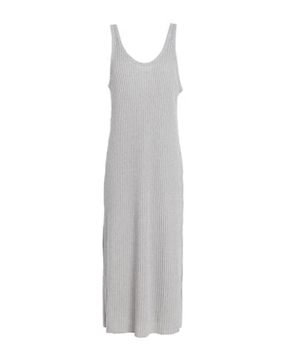 Arket Woman Midi Dress Grey Size L Polyester, Viscose