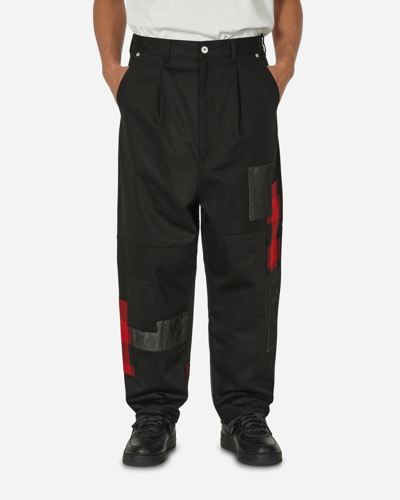 Comme Des Garçons Homme Deux Patchwork Cotton Cropped Pants In Black