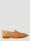 Gucci Jordaan Suede Loafers In Camel
