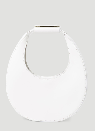 Staud Mini Moon Leather Top Handle Bag In White