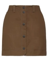 Msgm Woman Mini Skirt Military Green Size 6 Cotton In Green