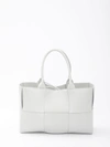 Bottega Veneta Mini Arco Leather Tote Bag In Grey