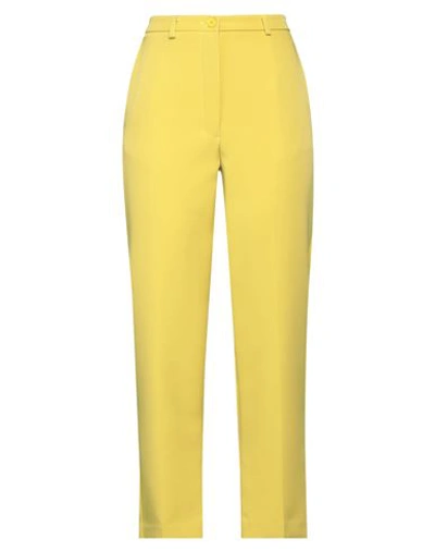 Vicolo Woman Pants Acid Green Size M Polyester, Elastane