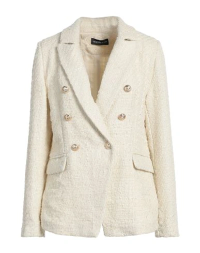 Vanessa Scott Woman Suit Jacket Ivory Size L Polyester In White