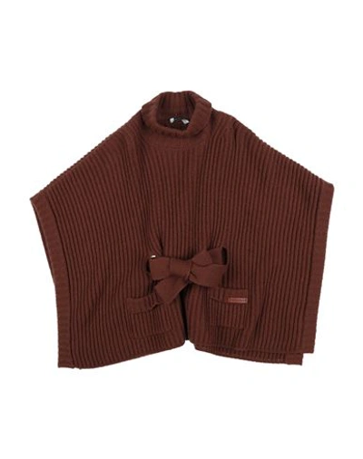 Dolce & Gabbana Babies'  Toddler Girl Capes & Ponchos Brown Size 7 Wool, Cashmere