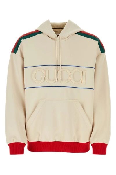 Gucci Neoprene Sweatshirt With Web In Brown