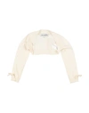 SIMONETTA SIMONETTA TODDLER GIRL WRAP CARDIGANS IVORY SIZE 5 VIRGIN WOOL, VISCOSE, POLYAMIDE, CASHMERE