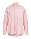 Avignon Man Shirt Red Size 17 Cotton In Pink