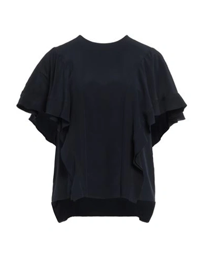 Chloé Woman Top Navy Blue Size 6 Silk