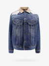 Maison Margiela Destroyed Effect Denim Jacket With Corduroy Collar In Blue