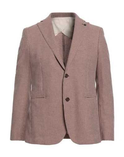 Barbati Man Suit Jacket Pastel Pink Size 40 Cotton, Polyester